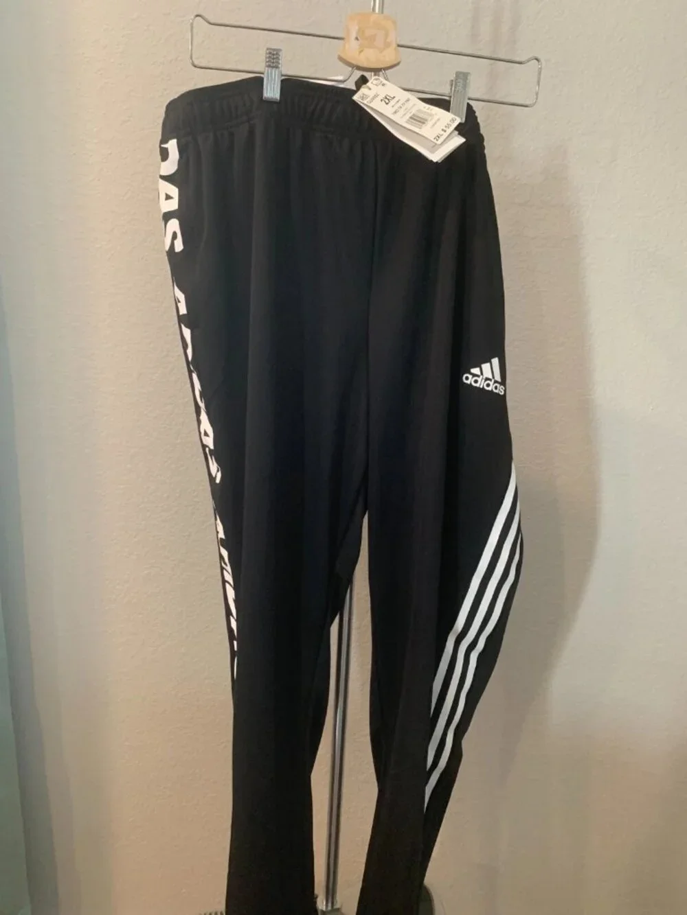 Adidas Men's Tiro Asymmetrical Tape Pants Black/White Size 2XL